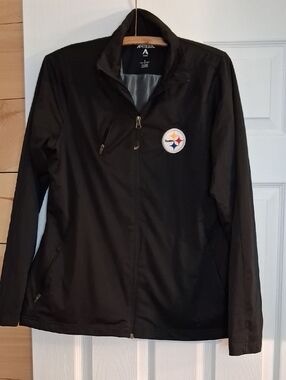 Antigua Black Utility Jacket with Team Patch
